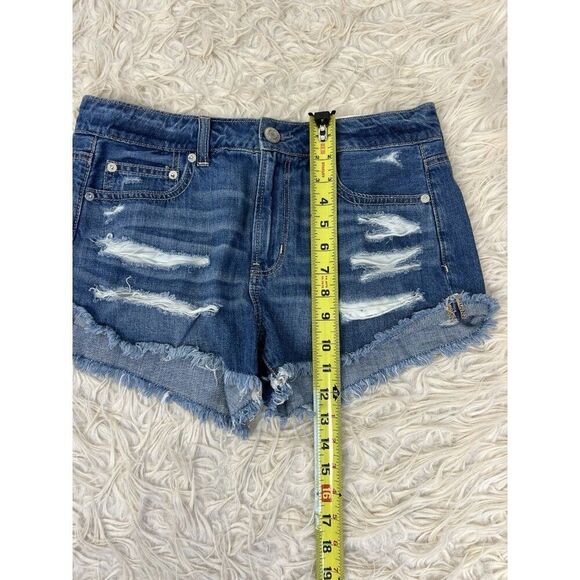 American Eagle NWT Jeans Shorts Tomgirl Shortie Cut Off AE Distressed Denim 6 - Picture 4 of 9